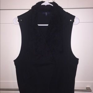Black Gap vest with fur details